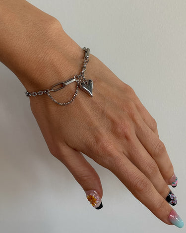 CUPID HEART CHAIN BRACELET SILVER - STUDIO JO STORE